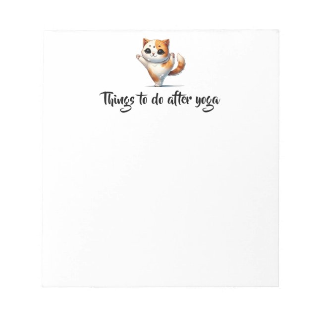 Sak att göra efter Yoga Cute Cat Anteckningsblock (Framsida)
