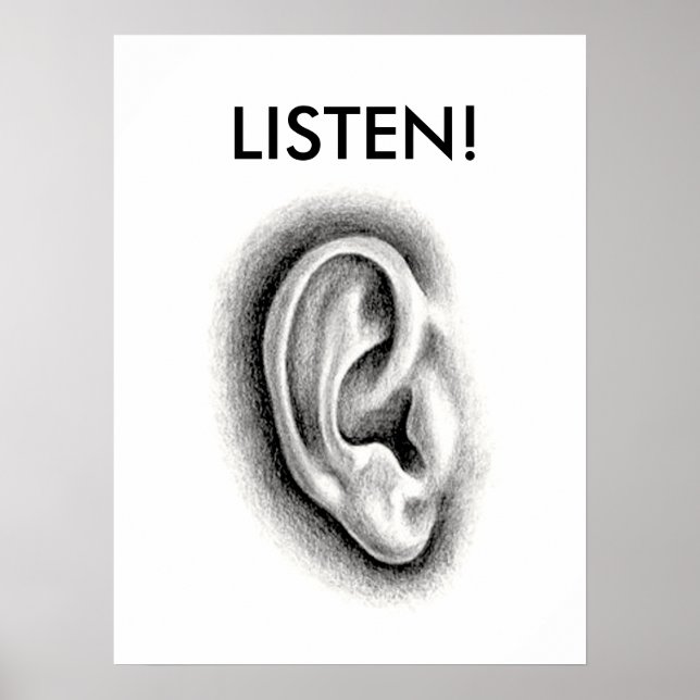 SAK ATT LEVA EFTER - LISTEN! POSTER (Framsidan)