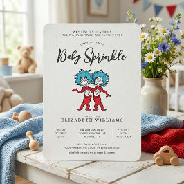 Sak Ett Sak Två | Blå Tvillingar Baby Sprinkle Inbjudningar