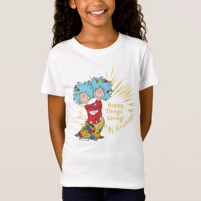 Sak Ett Sak Två Glada Saker-Givande! T Shirt (Framsida)