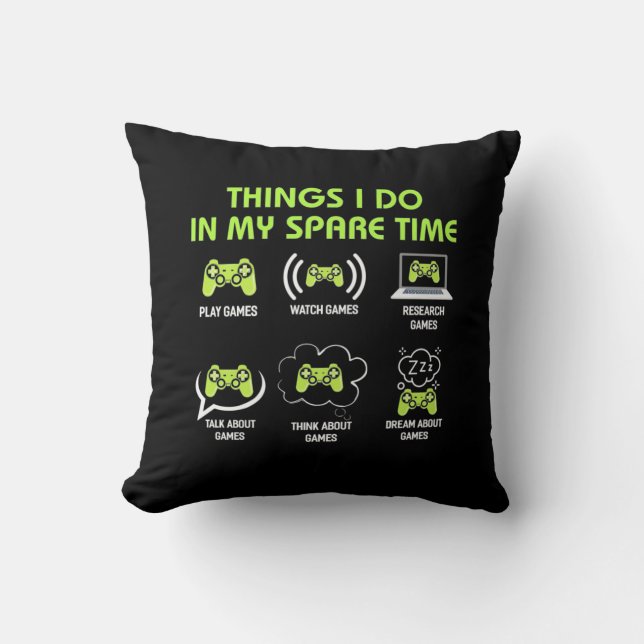 Sak Gamer gör i vilotid Kudde (Framsida)