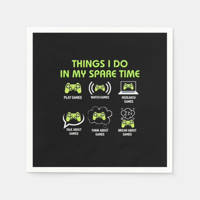 Sak Gamer gör i vilotid Pappersservett (Framsidan)