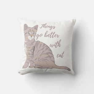 Sak går bättre med katt T-Shirt Kudde