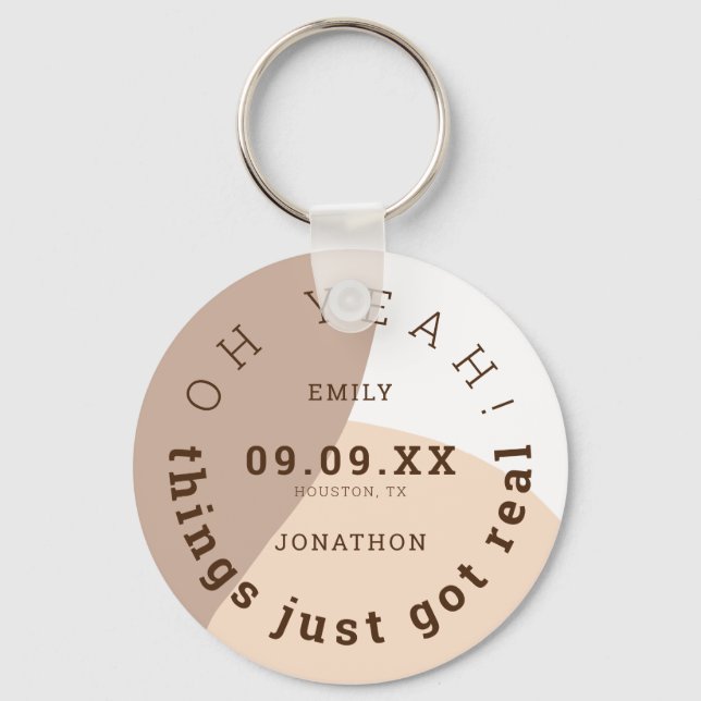 Sak Har Real Brown Cream Roligt Spara datum Nyckelring (Framsida)