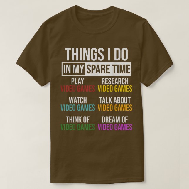 Sak I gör i snålskjutsspel för videospel t Shirt (Design framsida)