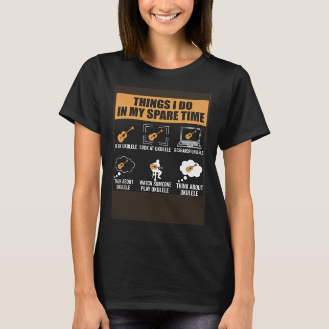 Sak I gör jag i min fritid Ukulele Player Hawaii T Shirt (Framsida)