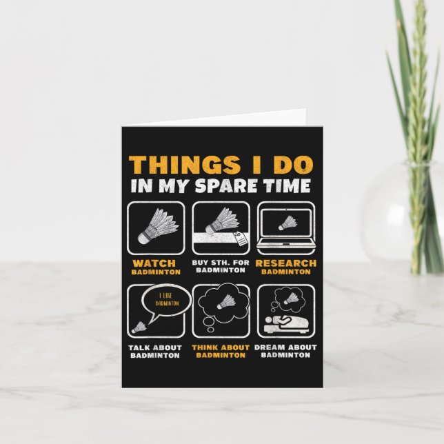 Sak I gör jag i min snåltidsluga Badminton Kort (Framsida)