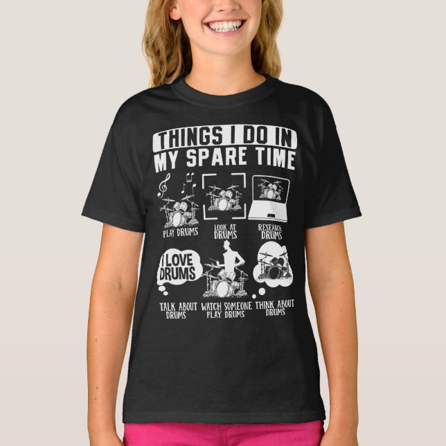 Sak I gör jag i min svaltid drummer Musician T Shirt (Framsida)