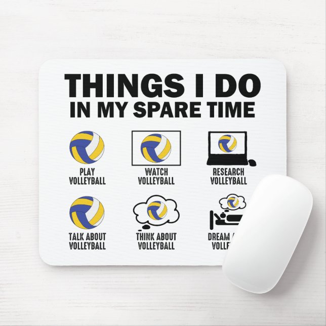 Sak I gör jag i min svaltid Volleyball roligt Musmatta (Med mus)