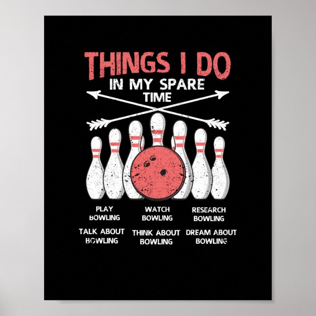 Sak I gör jag på fritiden Bowling Poster (Framsidan)