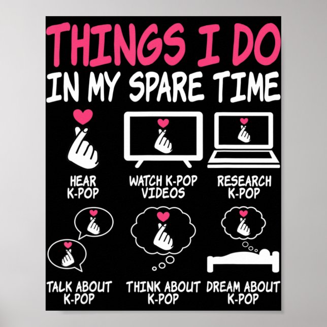 Sak I gör jag på min lediga tid Kpop Music Anime K Poster (Framsidan)