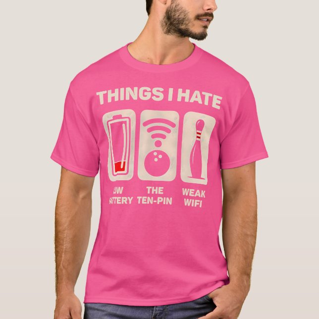 Sak I Hate Funny Bowlareare Ten Pin Spare Bowling  T Shirt (Framsida)
