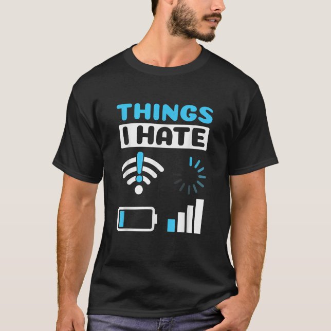 Sak I Hate Programmer Gamer Computer Nerd Funny T Shirt (Framsida)
