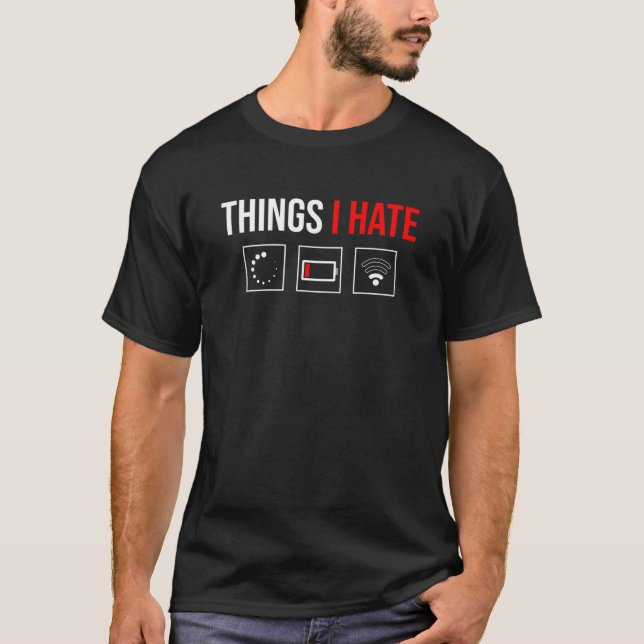 Sak I Hate Programmer Outfit Gamer Roligt Gifts-ID T Shirt (Framsida)