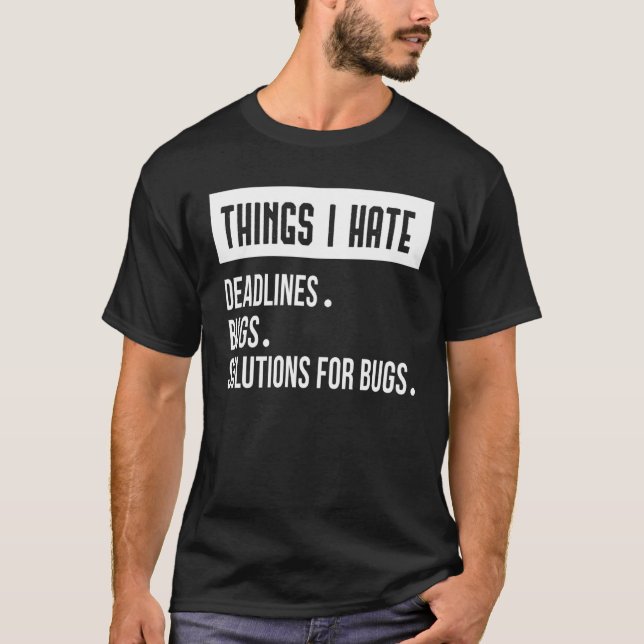 Sak I Hate Programmer Outfit Roligt T Shirt (Framsida)