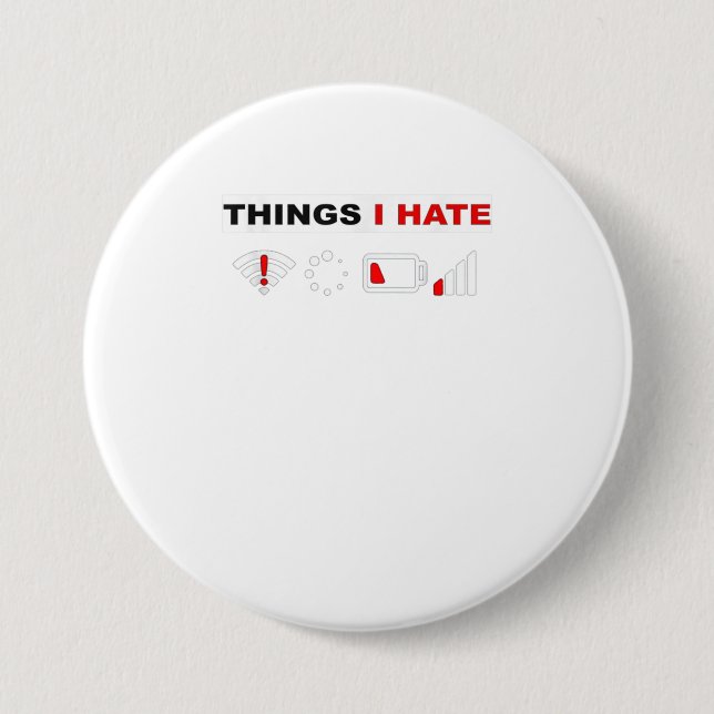 Sak I Hate T Shirt Programmer Gamer Funny Knapp (Framsida)