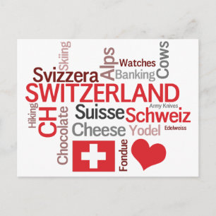 Sak I Kärlek Om Schweiz, ost, choklad Vykort