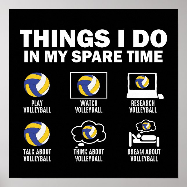 Sak I min svaltid gör jag Volleyball Poster (Framsidan)
