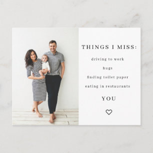 Sak I Miss Quarantine Postantine (vykort) Vykort