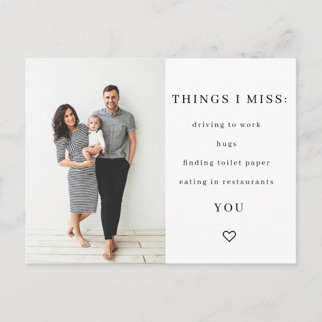 Sak I Miss Quarantine Postantine (vykort) Vykort (Framsida)