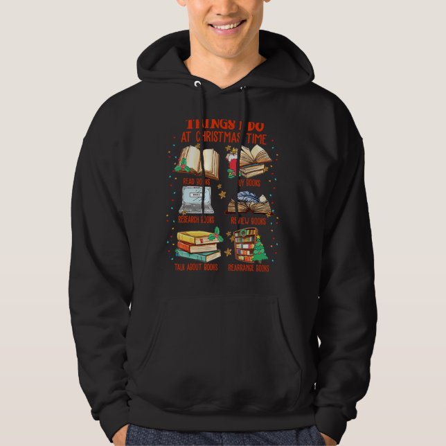 Sak I vid jultid Läs Bokar Funny Rea Hoodie (Framsida)