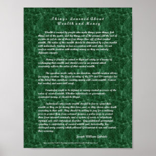 Sak lärde sig om rikedom och pengar poster