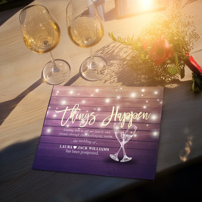 Sak råkar ut för Bröllop senareläggning av planeri Meddelande Vykort (Skapare uppladdad)