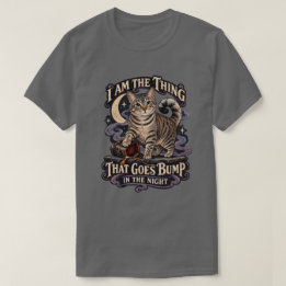 Sak Som Bultar i Natten Halloween Katt T Shirt
