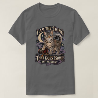 Sak Som Bultar i Natten Halloween Katt T Shirt