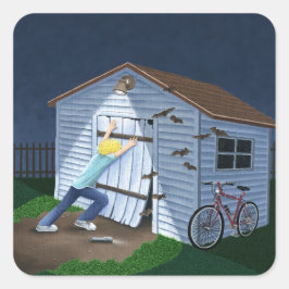 Sak som går i bump på natten fyrkantigt klistermärke