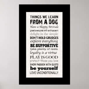 Sak som vi lär oss av en Hund Poster