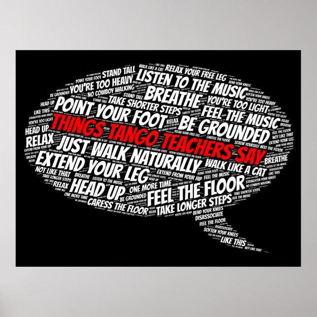 Sak Tango-lärarna säger argentinsk Tango Art Poster (Framsidan)
