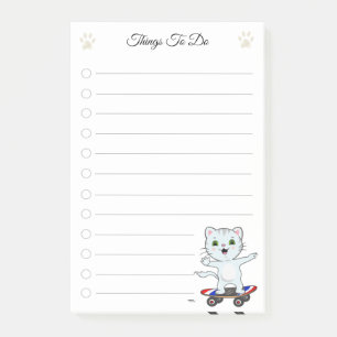 Sak to Do & Cute Skater Cat Post-it Block