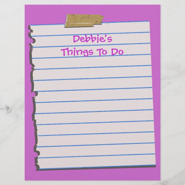 Sak To Do Letterhead Stationery (Framsida)