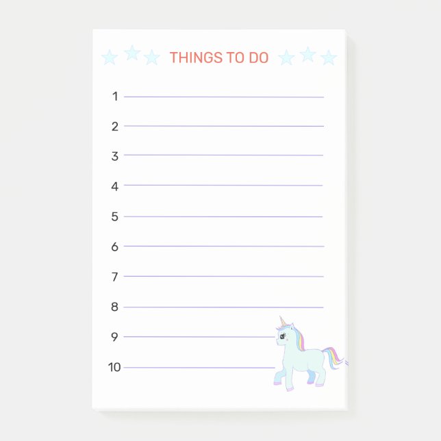 Sak to Do & Unicorn Post-it Block (Framsida)