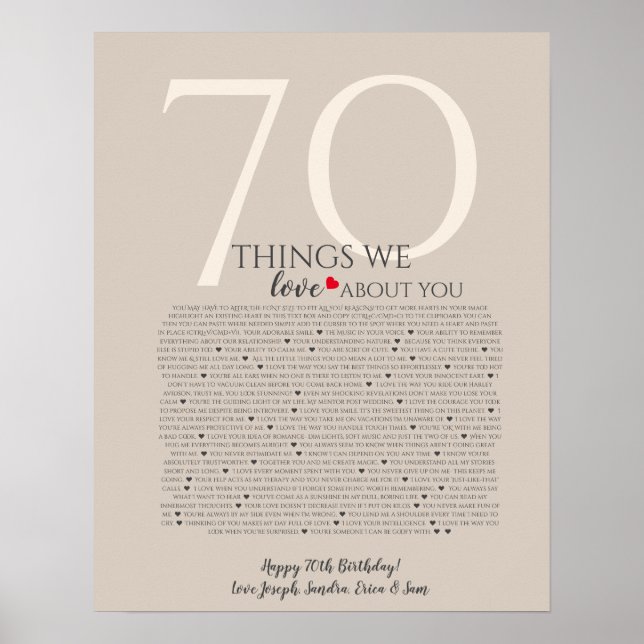 sak vi kärlek om dig 70, 60, 50, poster (Framsidan)