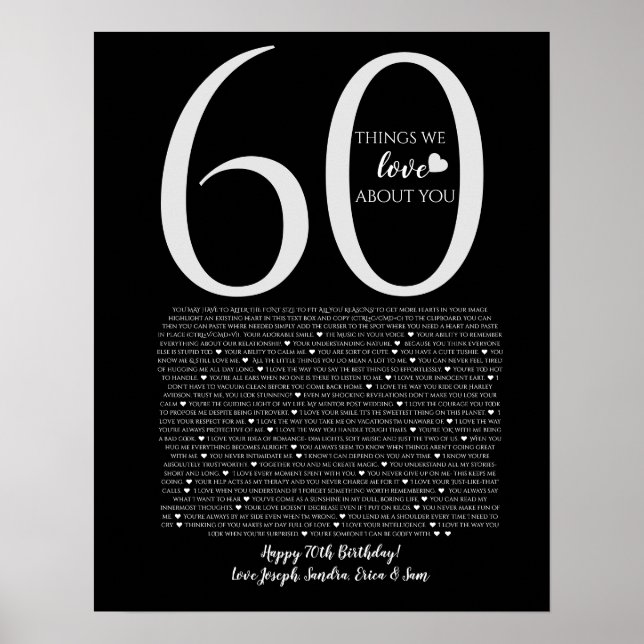 sak vi kärlek om dig 90,80 70, 60, 50, poster (Framsidan)