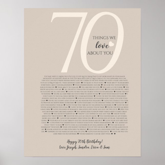 sak vi kärlek om dig 90,80 70, 60, 50, poster (Framsidan)
