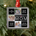 Sak Vi Kärlek om dig Mamma Photo Collage Julgransprydnad Metall<br><div class="desc">Modern fotokönskaraktär ornament</div>