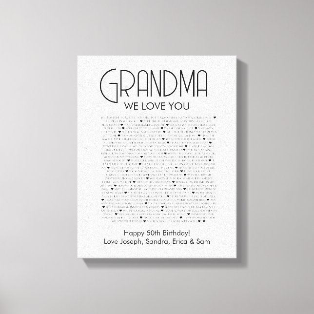 sak vi kärlek om din mormor canvastryck (Framsida)