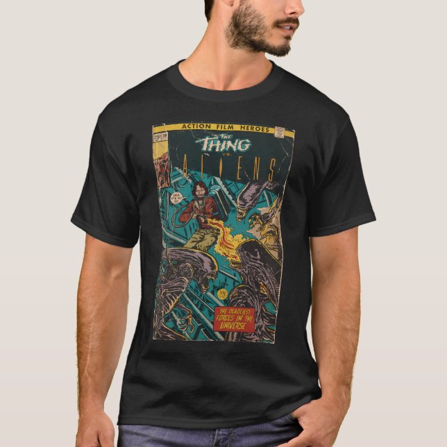 Sak VS. Utomjordingar Fläkt Art Tecknad Cover T Shirt (Framsida)