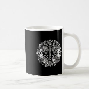 Sak Yant Muay Thai Art Tattoo Tvilling Tiger Kickb Kaffemugg