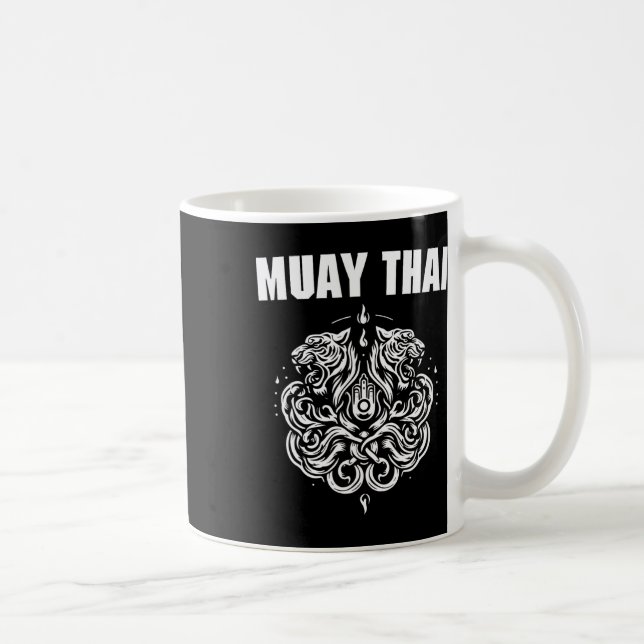 Sak Yant Muay Thai konst tatuering tvilling tiger  Kaffemugg (Höger)