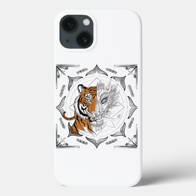 Sak Yant Tiger morphing in i Dragon Iphone case (Baksida)