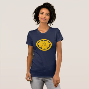 Sakai Mon Japansk samurai klan gult om blått T-shirt