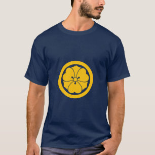 Sakai Mon Japansk samurai klan gult på svart T- T Shirt