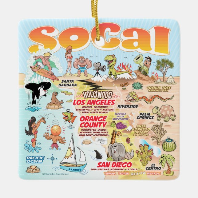 SåKal-kvadrat Julgransprydnad Keramik (Framsida)