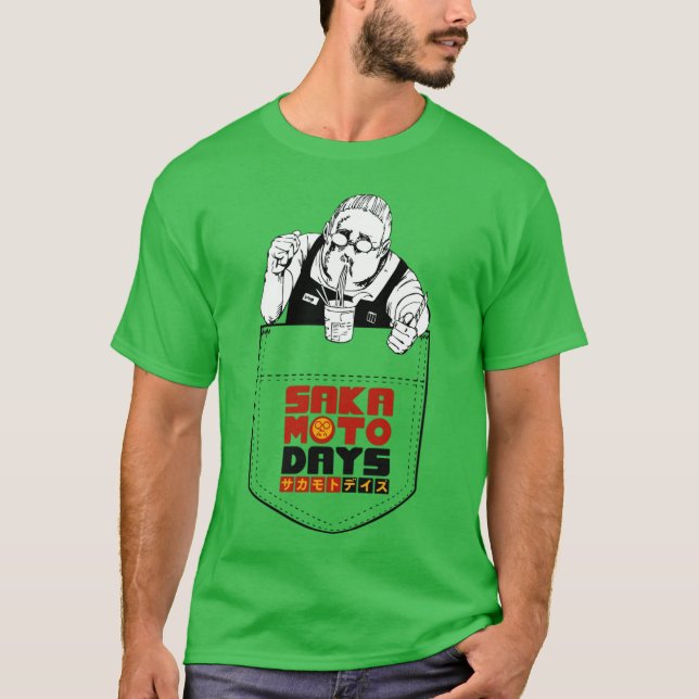Sakamoto days pocket t shirt (Framsida)