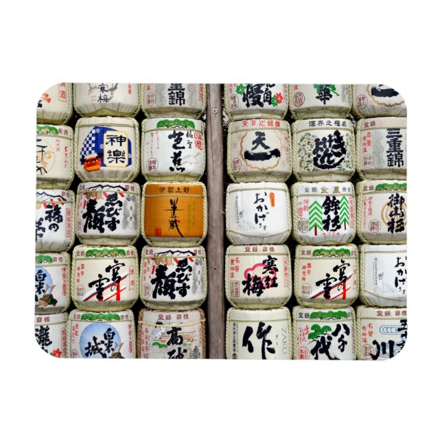 Sake Barrels of Ise Shrine, Japan Magnet (Horisontell)