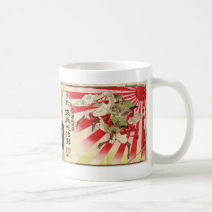 Sake för ett tryck för Samuraivintageträkloss Kaffemugg